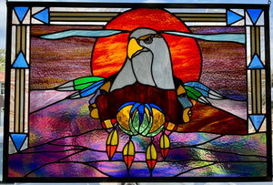 Eagle Spirit in the Sun Hanging Stained Glass