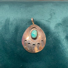 Sterling Silver/Turquoise Bear Paw Pendant