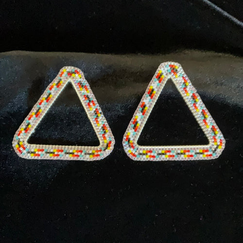 Beaded Triangle Earrings